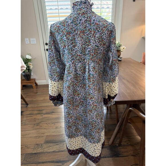 Vintage Jonathan Logan Prairie Dress Floral Ruffle Neck ILGWU Union Made USA L - Picture 3 of 14